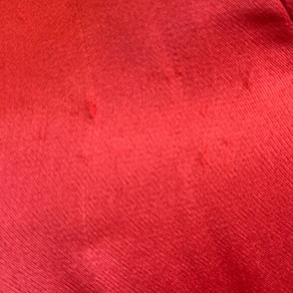 adolfo dominguez Red V Neckline Viscose Satin Blouse 3/4 Sleeves sz S Flawed - Picture 5 of 9